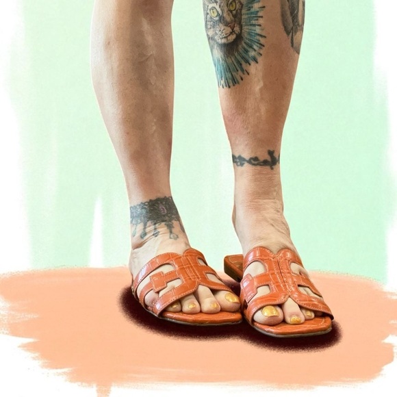 Sam Edelman Women's Bold Orange BAY Sandals flats slides 9.5 - Picture 6 of 8